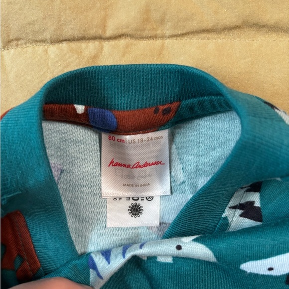 Hanna Andersson Dinosaur Adventure Tee - Teal and Red - Picture 3 of 3